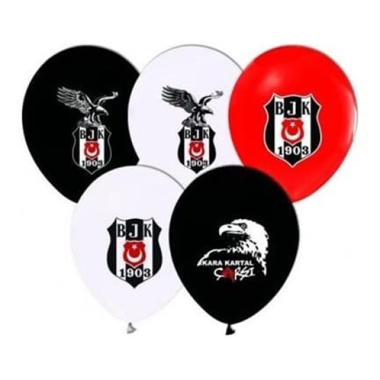 Beşiktaş Doğum Günü Temalı Baskılı Lateks Balon - 10 Adet