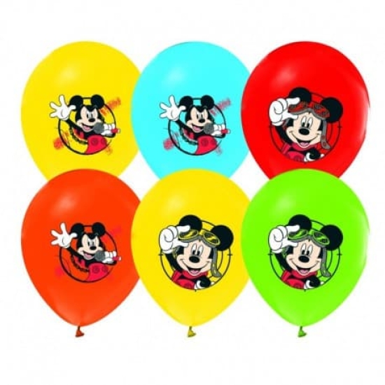 Mickey Mouse Doğum Günü Temalı Baskılı Lateks Balon - 10 Adet