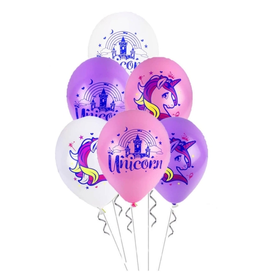 Unicorn Doğum Günü Temalı Baskılı Lateks Balon - 10 Adet
