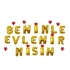 Benimle Evlenirmisin Folyo Balon Gold (35 cm) + Balon Pompası