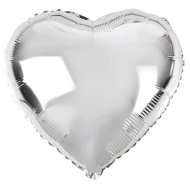 Gümüş Kalp Folyo Balon (45 cm)