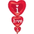 I Love You 3 lü Kalp Folyo Balon