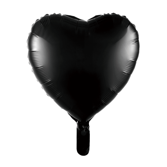 Siyah Kalp Folyo Balon (45 cm)