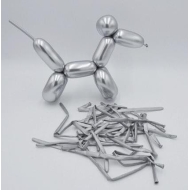 Krom Gümüş Sosis Balon 5 Adet