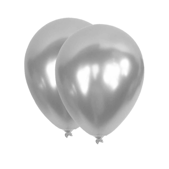 Metalik Gümüş Balon 100 Adet