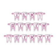 İlk Dişim Çıktı Yazısı Pembe (14x210 cm)