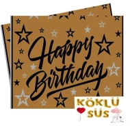 Happy Birthday Altın Masa Örtüsü Happy Birthday Altın Masa Örtüsü