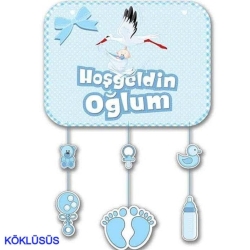 Kapı Süsü Mavi Hoşgeldin Oğlum