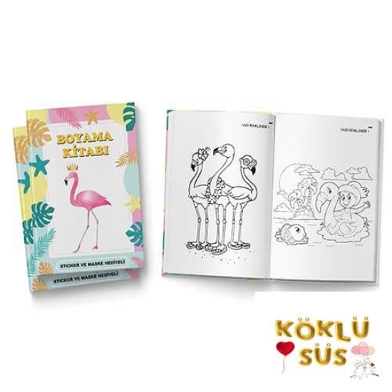 Flamingo Boyama Kitabı (Sticker ve Maske Hediyeli)