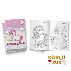 Unicorn Boyama Kitabı (Sticker ve Maske Hediyeli)