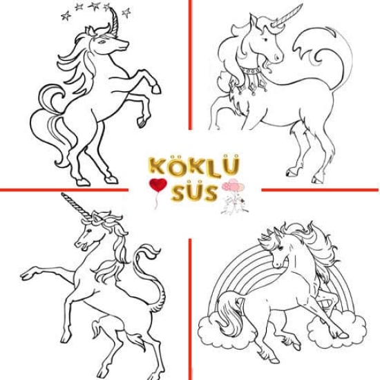 Unicorn Boyama Kitabı (Sticker ve Maske Hediyeli)