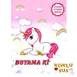 Unicorn Boyama Kitabı (Sticker ve Maske Hediyeli)