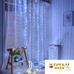 Peri Led Işık Kumandalı  Adaptörlü Usb Girişli Beyaz 250x250 cm