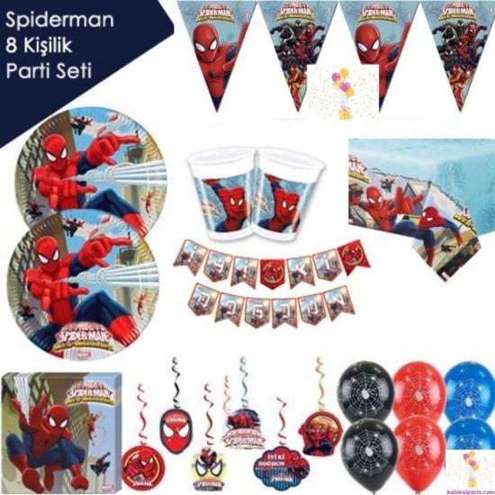 Spiderman 8 Kişilik Parti Seti