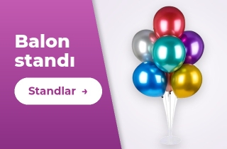 Balon standı: 7'li ayaklı stand üzerinde krom balon demeti