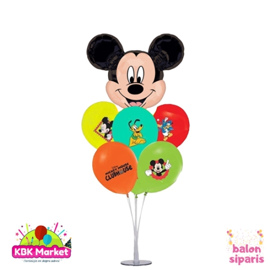 Mickey Mouse Balon Standı Folyo Balonlu