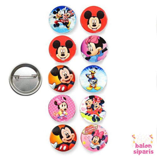 Mickey Minnie Mouse Parti Rozeti (10 adet)