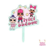 Lol Bebek Karton Pasta Süsü Lol Bebek Karton Pasta Süsü