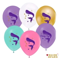 Deniz Kızı Temalı Balon (10 Adet)