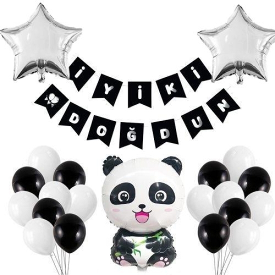 Panda Temalı Doğum Günü Seti