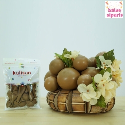 Mini Karamel Kahve Balon 10 Adet