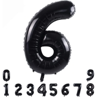 6 Rakam Folyo Balon Siyah 76 Cm