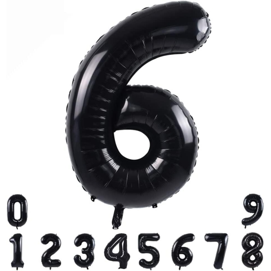 6 Rakam Folyo Balon Siyah 76 Cm 6 Rakam Folyo Balon Siyah 76 Cm