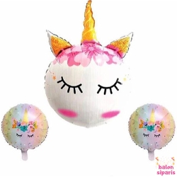 Kirpikli Unicorn Folyo Balon Seti