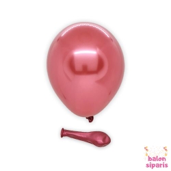 Mini Kırmızı Krom Balon 10 Adet