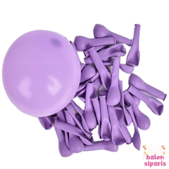 Mini Makaron Lila Balon 10 Adet