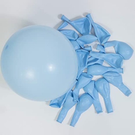 Mini Makaron Mavi Balon 10 Adet