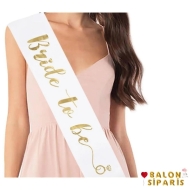Bride To Be Beyaz Gold Yaldızlı Kuşak