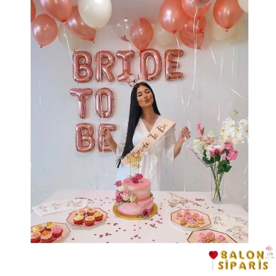 Bride To Be Yazılı Folyo Balon Rose Gold