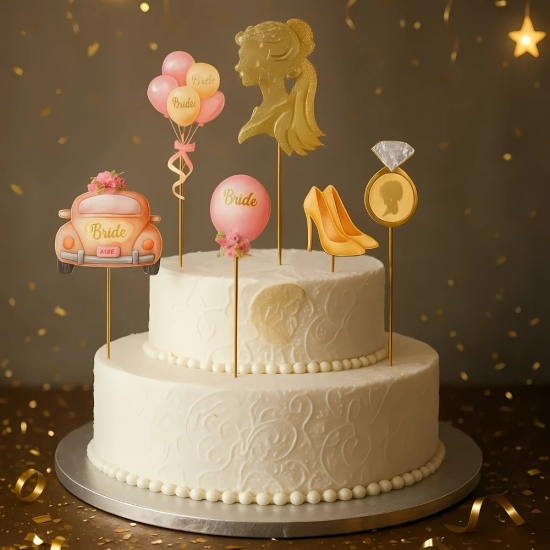 Bride To Be Pasta Süsü Kürdan 5 Adet Gold