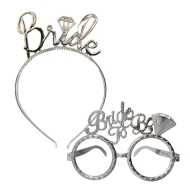 Bride To Be Plastik Gözlük Taç Set Gümüş