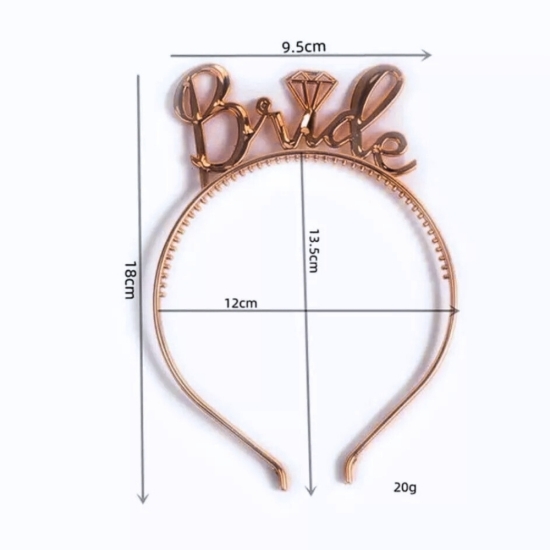 Bride To Be Plastik Gözlük Taç Set Rose Gold
