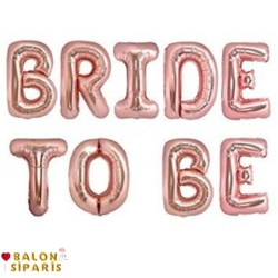 Bride To Be Konfetili Folyo Balon Set Rose Gold