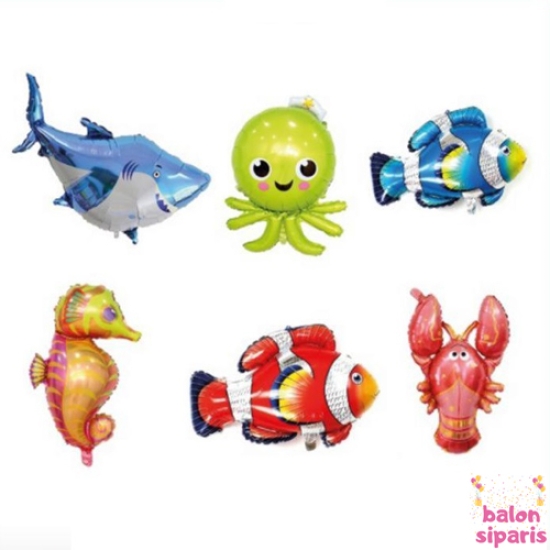 6’lı Okyanus Canlıları Folyo Balon Seti