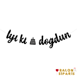 İyi Ki Doğdun Kaligrafi Banner Siyah