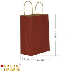 Karton Çanta Düz Bordo 31 Cm 