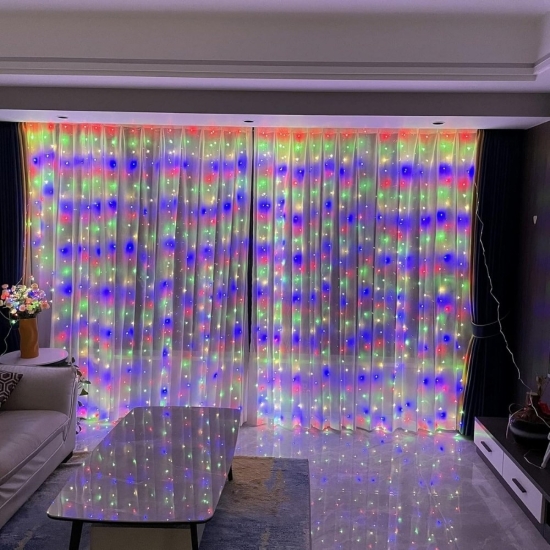 USB Girişli Kumandalı 300 LED Peri Işığı – 3x3m Rengarenk Dekoratif Perde Işık USB Girişli Kumandalı 300 LED Peri Işığı – 3x3m Rengarenk Dekoratif Perde Işık