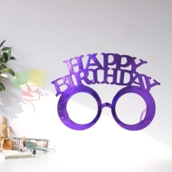 Parti Gözlüğü Mor Happy Birthday