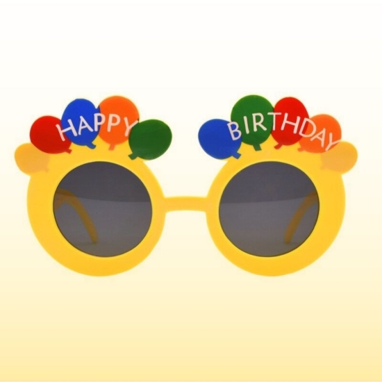 Renkli Parti Gözlüğü Happy Birthday Sarı