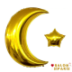 Ay Yıldız Folyo Balon Gold