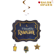 Hoş geldin Ya Şehri Ramazan  Büyük Tavan Süs Mavi