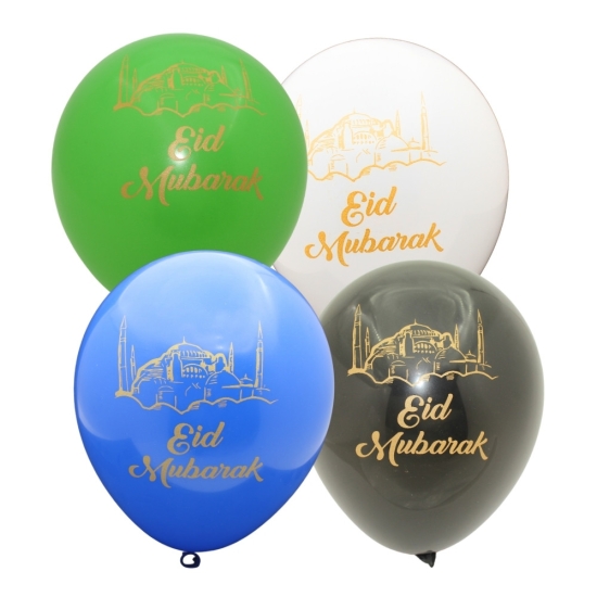 Eid Mubarek Baskılı Balon 10 adet