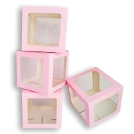 Şeffaf Balon Kutu Pembe 25 cm