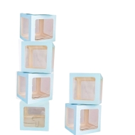 Şeffaf Balon Kutu Mavi 17 cm