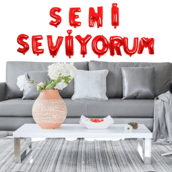 Seni Seviyorum Folyo Balon Seti Kırmızı