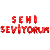 Seni Seviyorum Folyo Balon Seti Kırmızı